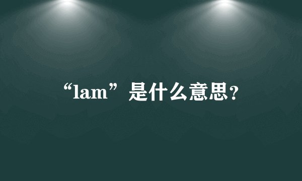 “lam”是什么意思？