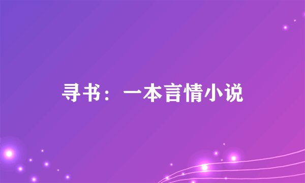 寻书：一本言情小说