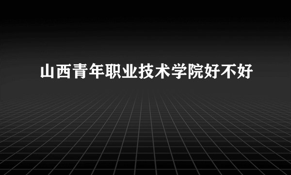 山西青年职业技术学院好不好