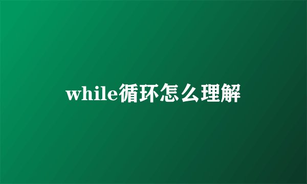 while循环怎么理解