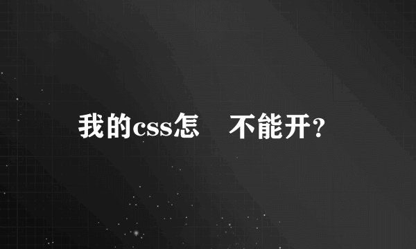 我的css怎麼不能开？