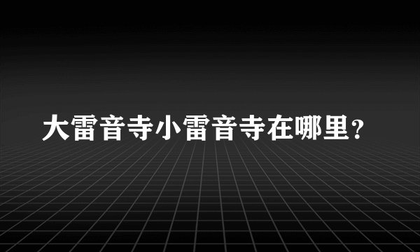 大雷音寺小雷音寺在哪里？
