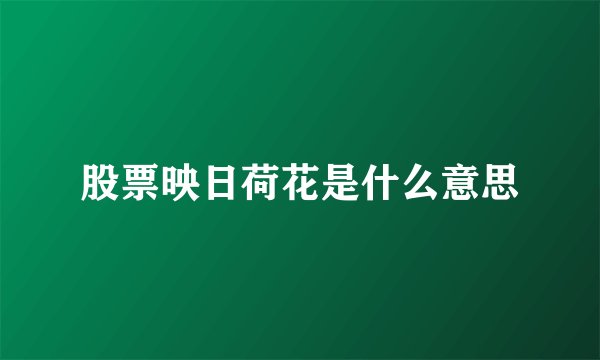 股票映日荷花是什么意思