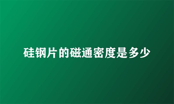硅钢片的磁通密度是多少