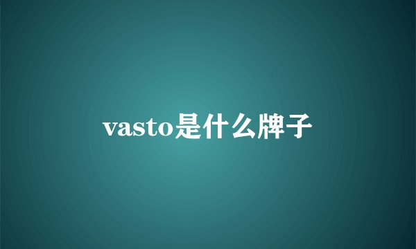 vasto是什么牌子