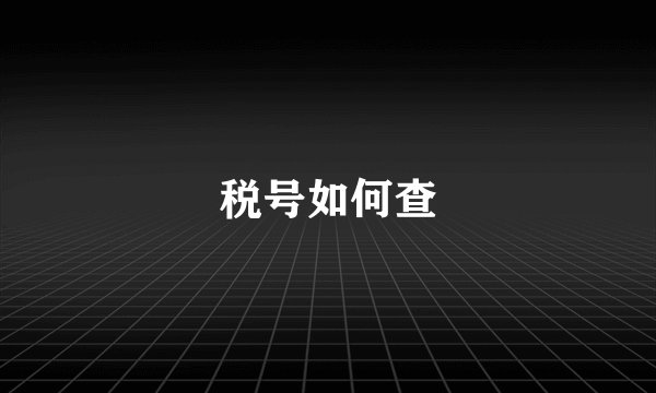 税号如何查